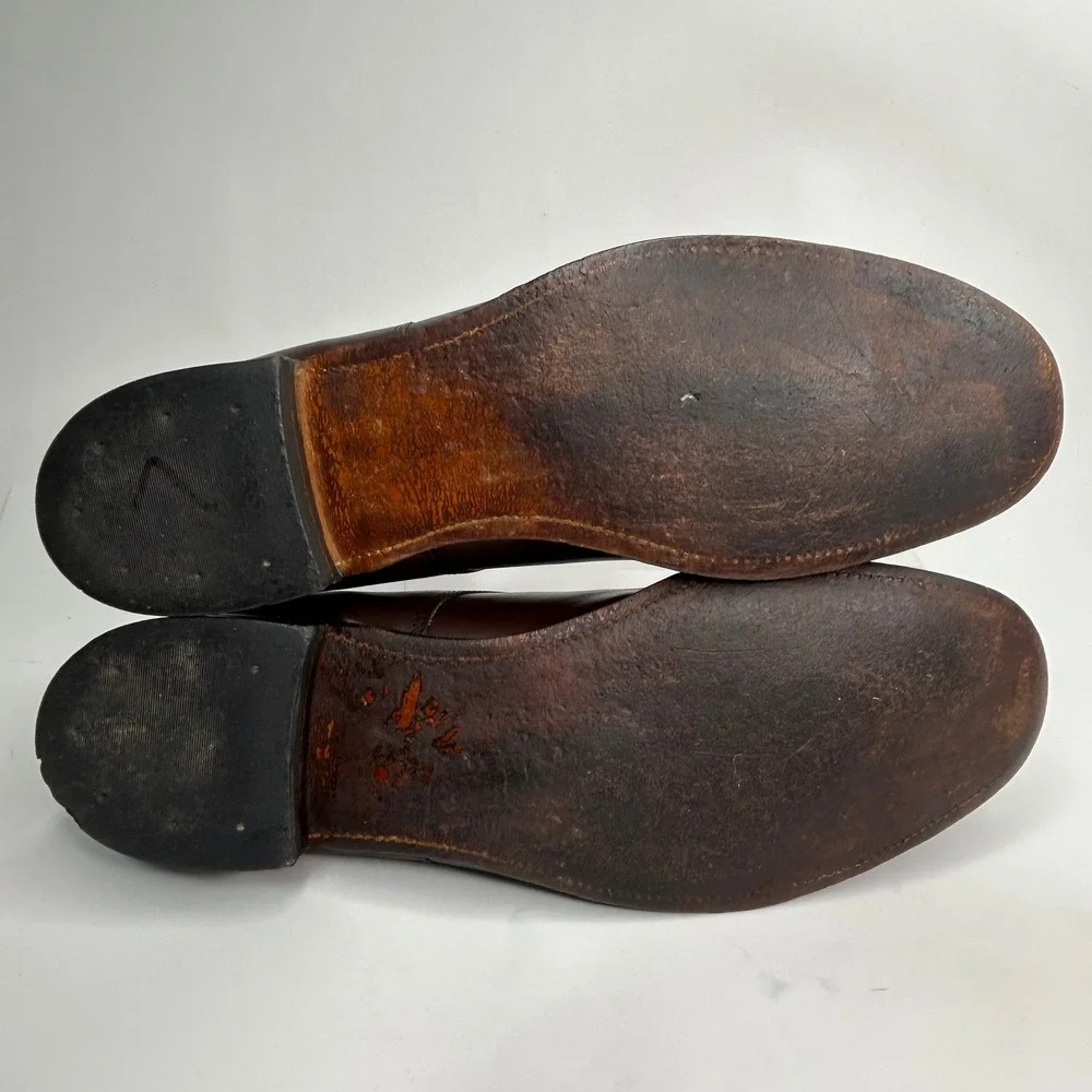 Vintage Stacy Adams Madison Cap Toe Oxford 10.5 D - Brown Kidskin Leather 00012